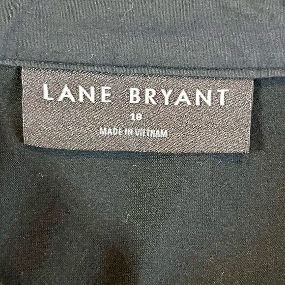 Lane Bryant Full Zip Collared Black Blouse 18 - Picture 8 of 10